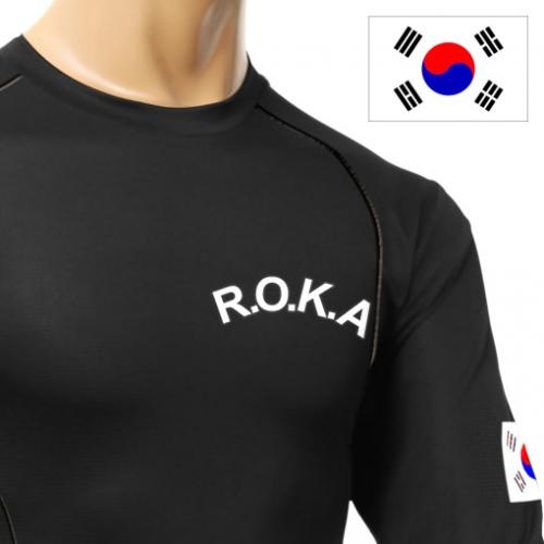 로카 ROKA 스판 티셔츠 블랙 상의 군용긴팔티셔츠