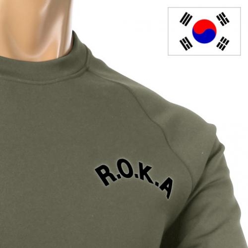 ROKA 카키색 로카 국방색 기모 맨투맨티셔츠