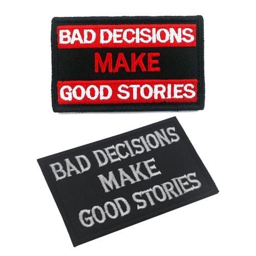 밀리터리 패치 와펜 bad decisions make good stories