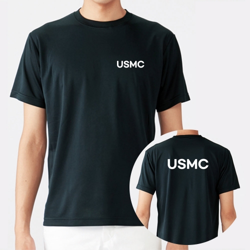 USMC 화이트 라운드 쿨 반팔티셔츠