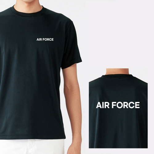 AIR FORCE 화이트 라운드 쿨 반팔티셔츠