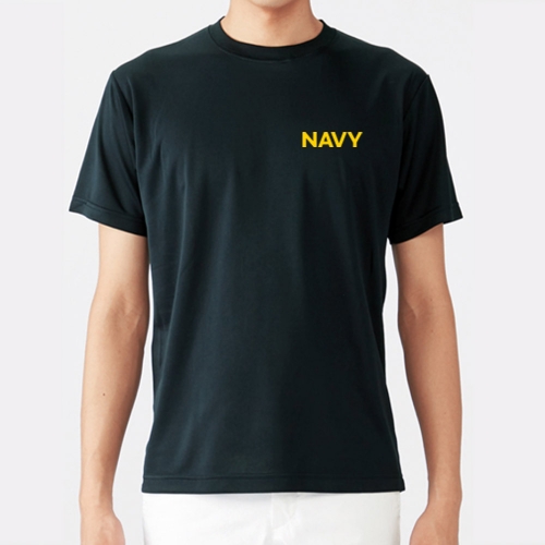 NAVY 옐로우 라운드 쿨 반팔티셔츠