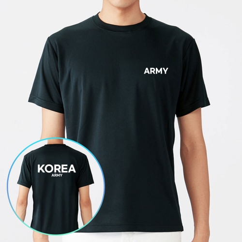 코리아 쿨론 블랙 군인 ARMY 아미 반팔티셔츠