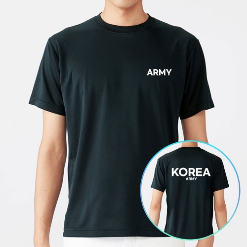 코리아 쿨론 블랙 군인 ARMY 아미 반팔티셔츠