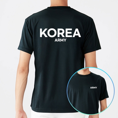 코리아 쿨론 블랙 군인 ARMY 아미 반팔티셔츠