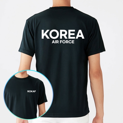 공군 쿨론 블랙 군인 ROKAF 에어포스 코리아 반팔티셔츠