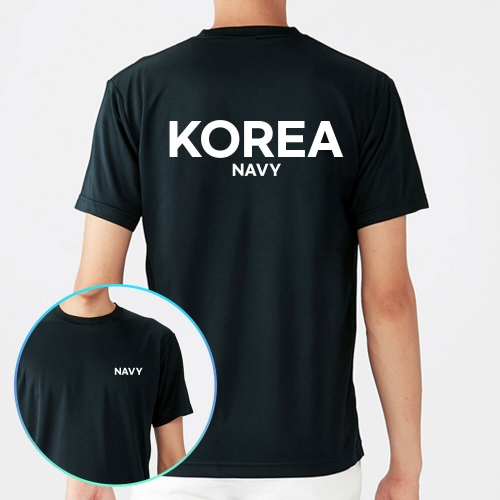 해군 쿨론 블랙 군인 NAVY 코리아 반팔티셔츠