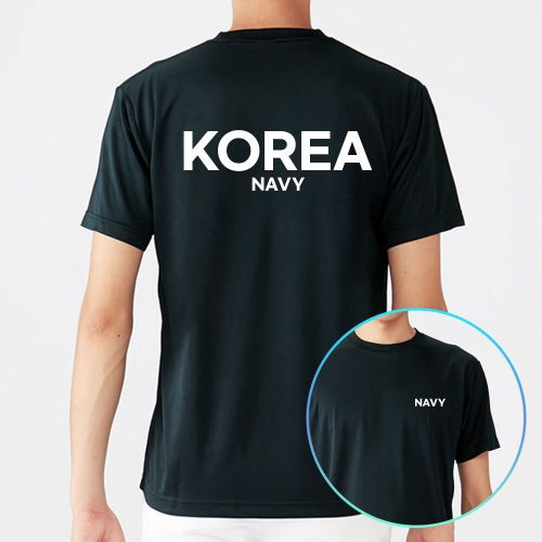 해군 쿨론 블랙 군인 NAVY 코리아 반팔티셔츠