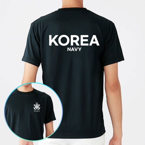 해군 쿨론 블랙 군인 NAVY 로고 반팔티셔츠