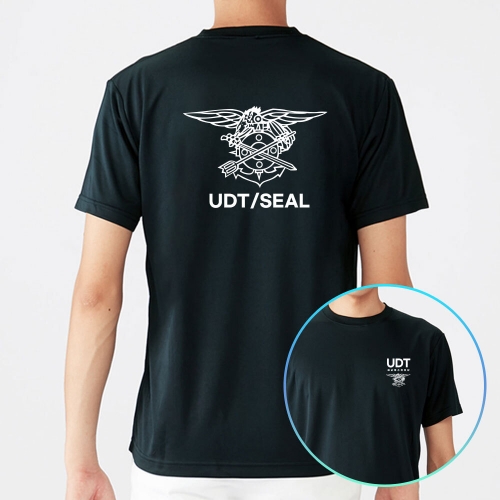 해군 쿨론 블랙 군인 UDT/SEAL 특임대 로고형 반팔티셔츠