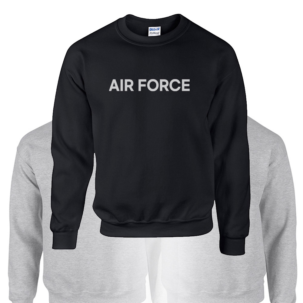 밀리터리 기모 블랙 맨투맨 AIR FORCE