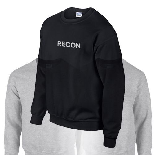 밀리터리 기모 블랙 맨투맨 RECON