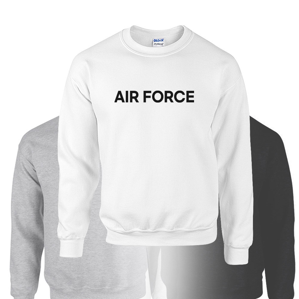 밀리터리 기모 화이트 맨투맨 AIR FORCE