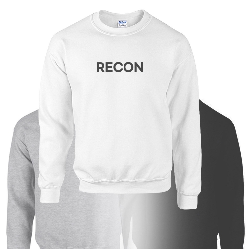 밀리터리 기모 화이트 맨투맨 RECON