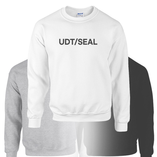 밀리터리 기모 화이트 맨투맨 UDT/SEAL