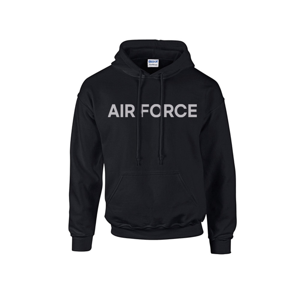 밀리터리 기모 블랙 후드티 AIR FORCE