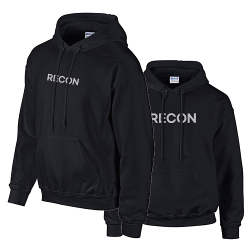 밀리터리 기모 블랙 후드티 RECON