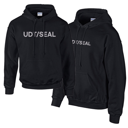 밀리터리 기모 블랙 후드티 UDT SEAL