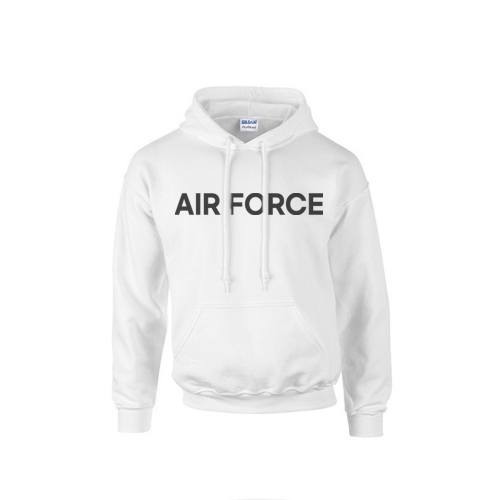 밀리터리 기모 화이트 후드티 AIR FORCE