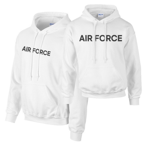 밀리터리 기모 화이트 후드티 AIR FORCE