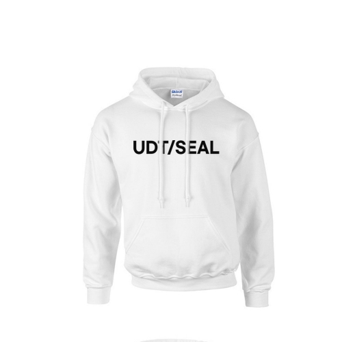 밀리터리 기모 화이트 후드티 UDT SEAL