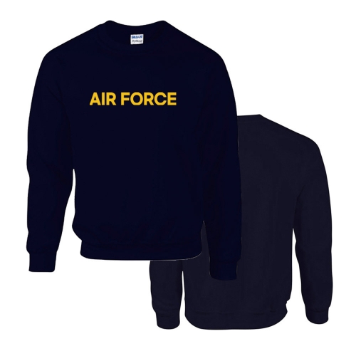 밀리터리 기모 옐로우 네이비 맨투맨 AIR FORCE