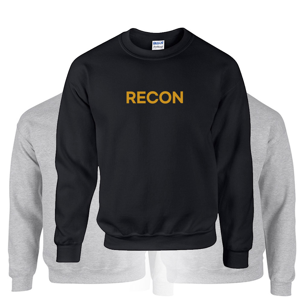 밀리터리 기모 옐로우 블랙 맨투맨 RECON