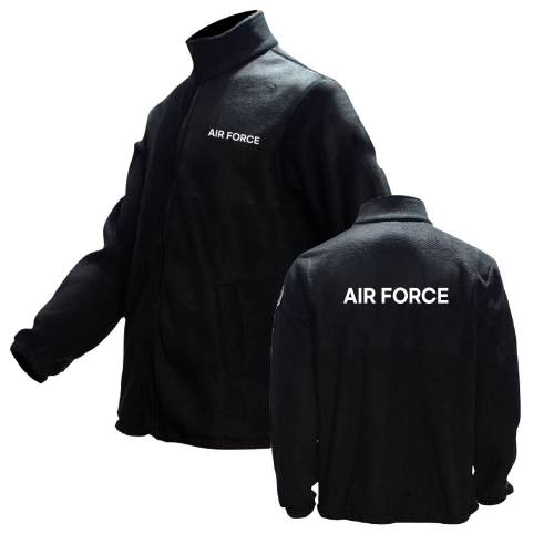 밀리터리 기모 블랙 후리스 집업 AIR FORCE