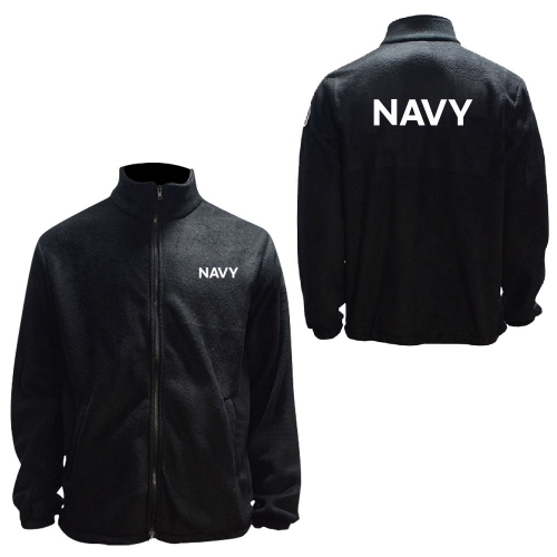 밀리터리 기모 블랙 후리스 집업 NAVY