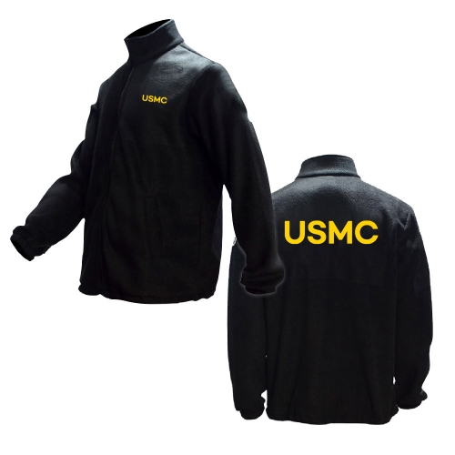 밀리터리 기모 블랙 옐로우 후리스 집업 USMC