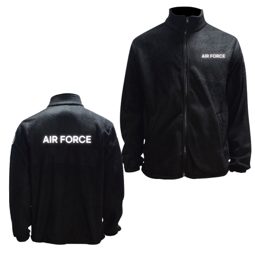 밀리터리 기모 블랙 반사 후리스 집업 AIR FORCE