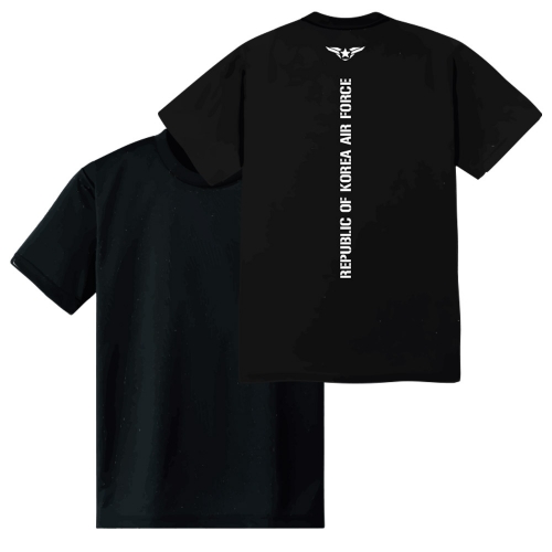 밀리터리 세로 백프린팅 공군 컬러 반팔 티셔츠