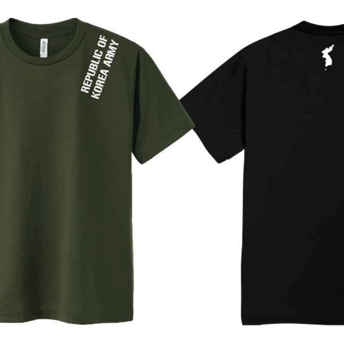 밀리터리 어깨 지도 육군 컬러 반팔 티셔츠