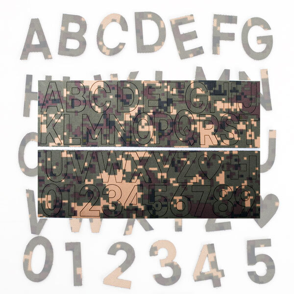 레이저커팅 알파벳 숫자 육군픽셀 패치 와펜 세트