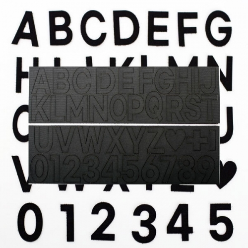 레이저커팅 알파벳 숫자 블랙색상 패치 와펜 세트