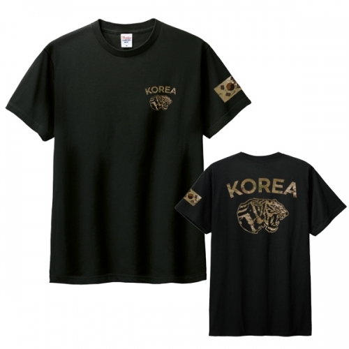 멀티카모 KOREA 호랑이 블랙 반팔 티셔츠