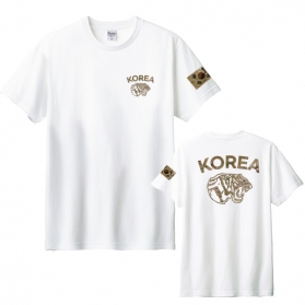 멀티카모 KOREA 호랑이 화이트 반팔 티셔츠