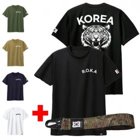 ROKA KOREA 호랑이 기능성 쿨 드라이 밀리터리 반팔 쿨론 티셔츠