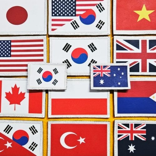 세계국기 국기플래그 나라국기 패치 중형 5x3.5cm