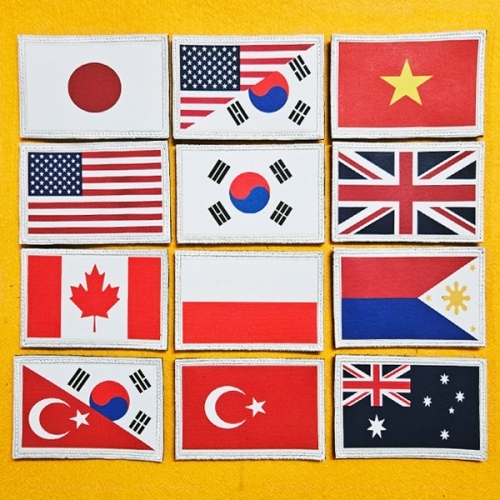세계국기 국기플래그 나라국기 패치 대형 8x5cm