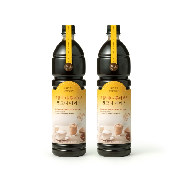 룩아워티 로얄바나 루이보스 밀크티 베이스 1000ml 2개세트