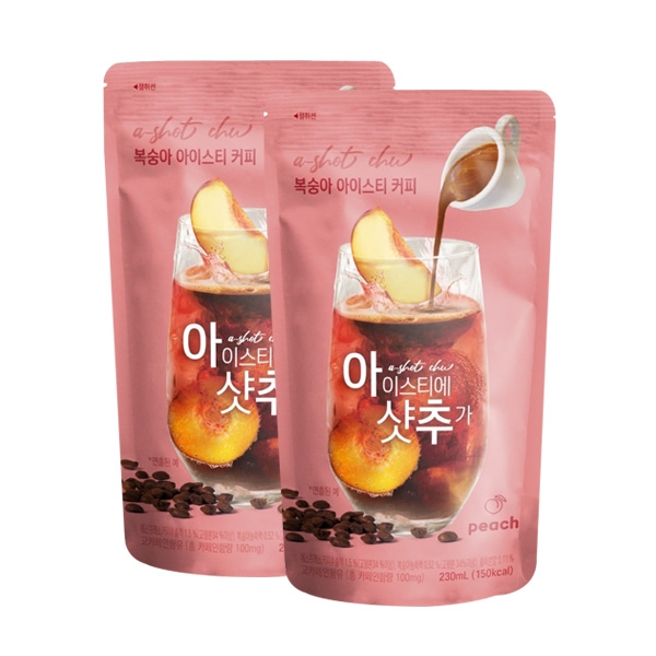 아샷추 복숭아 아이스티커피 230ml 2개세트