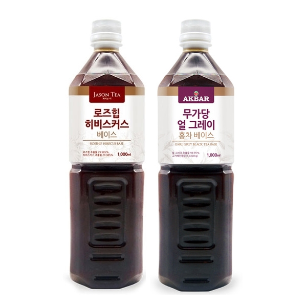 아크바 무가당 얼그레이 홍차베이스 1000ml + 제이슨티 로즈힙 히비스커스 베이스 1000ml