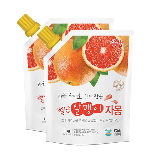 꽃샘 별난알맹이 자몽 1kg 2개세트