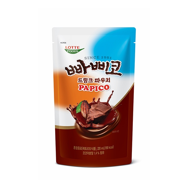 롯데푸드 빠삐코 파우치 220ml 1곽 10개입