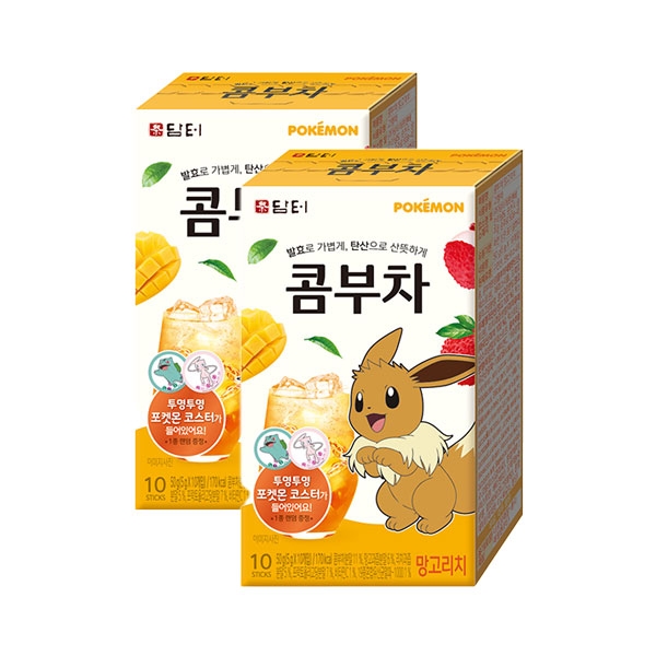 담터 포켓몬 콤부차 망고리치 10티백 2개세트