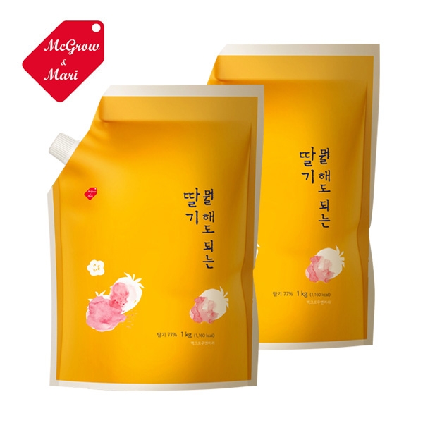 맥그로우앤마리 냉동 뭘해도되는 딸기 베이스 1kg 2개세트