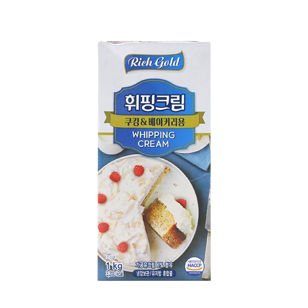 동서 리치골드 컴파운드 휘핑크림 쿠킹 베이킹 1kg 1박스 12개