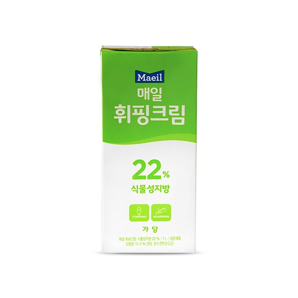 매일 휘핑크림 식물성지방 22% 1L