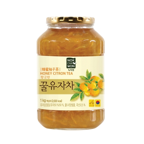 녹차원 꿀유자차 1kg 1박스 12개